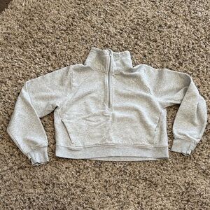 all in motion Light Gray Quarter-Zip Cropped Pullover